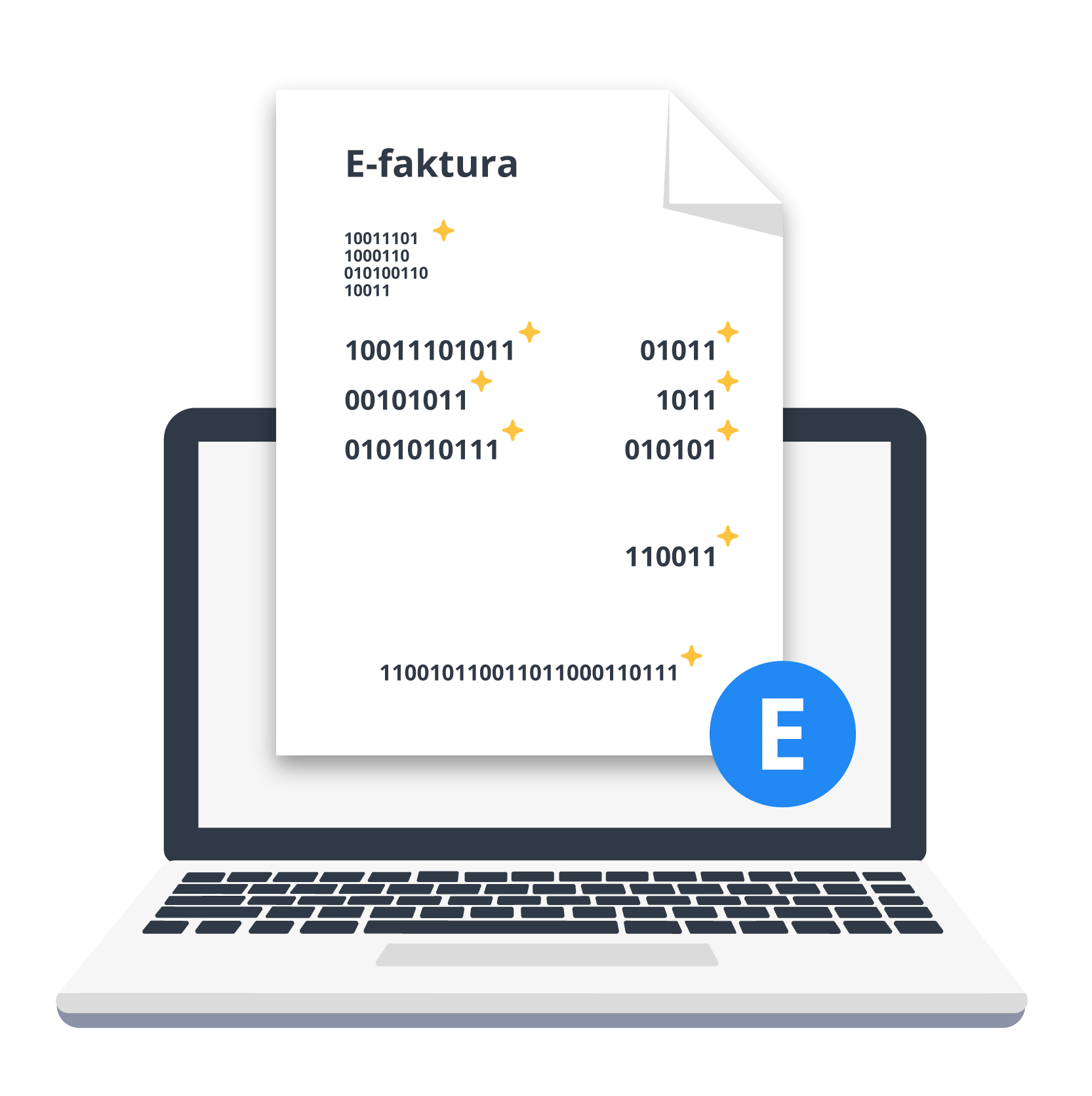 e-faktura fra e-conomic foran computer